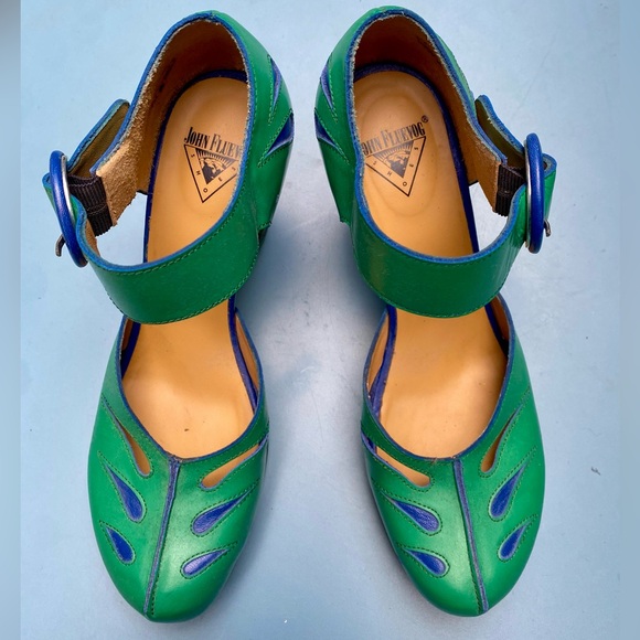 John Fluevog Views Maier Green Heels - US 7 - Picture 5 of 13